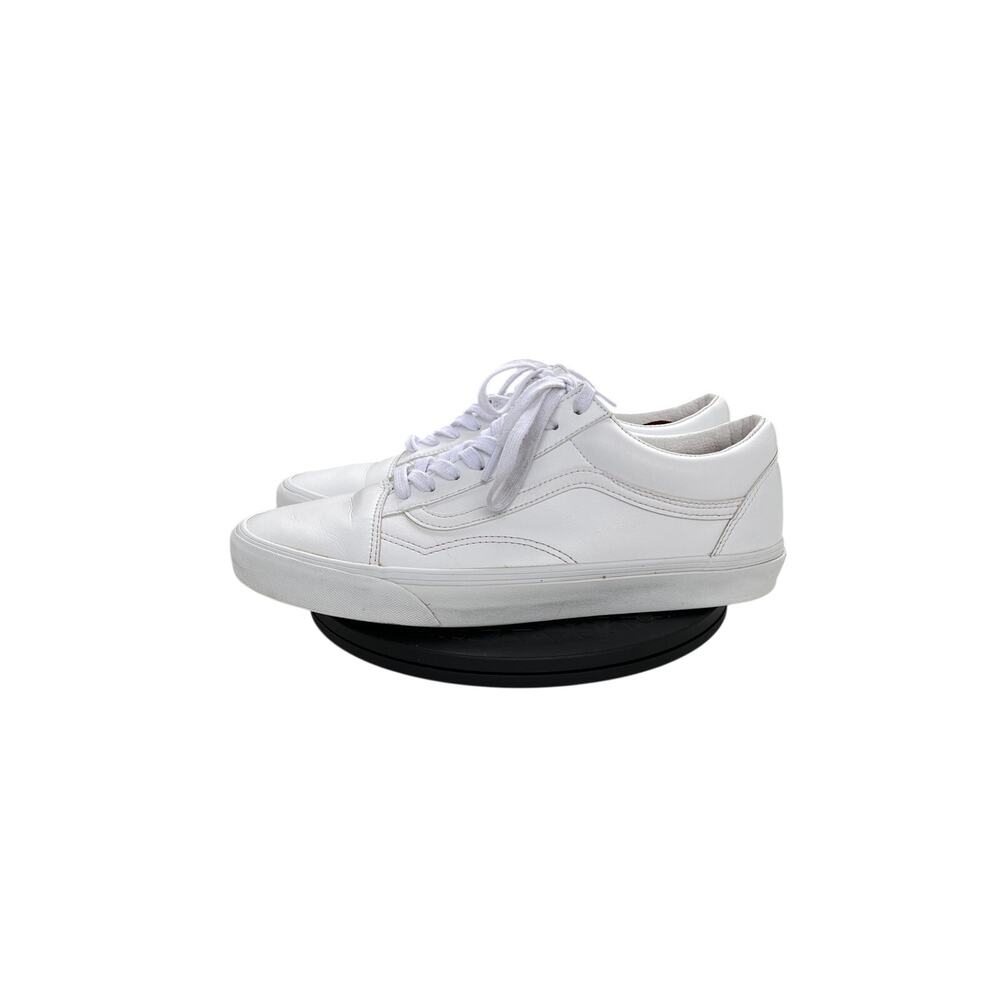 Mens Vans Old Skool Low Leather Skateboard Sneakers Size 11.5 Triple White